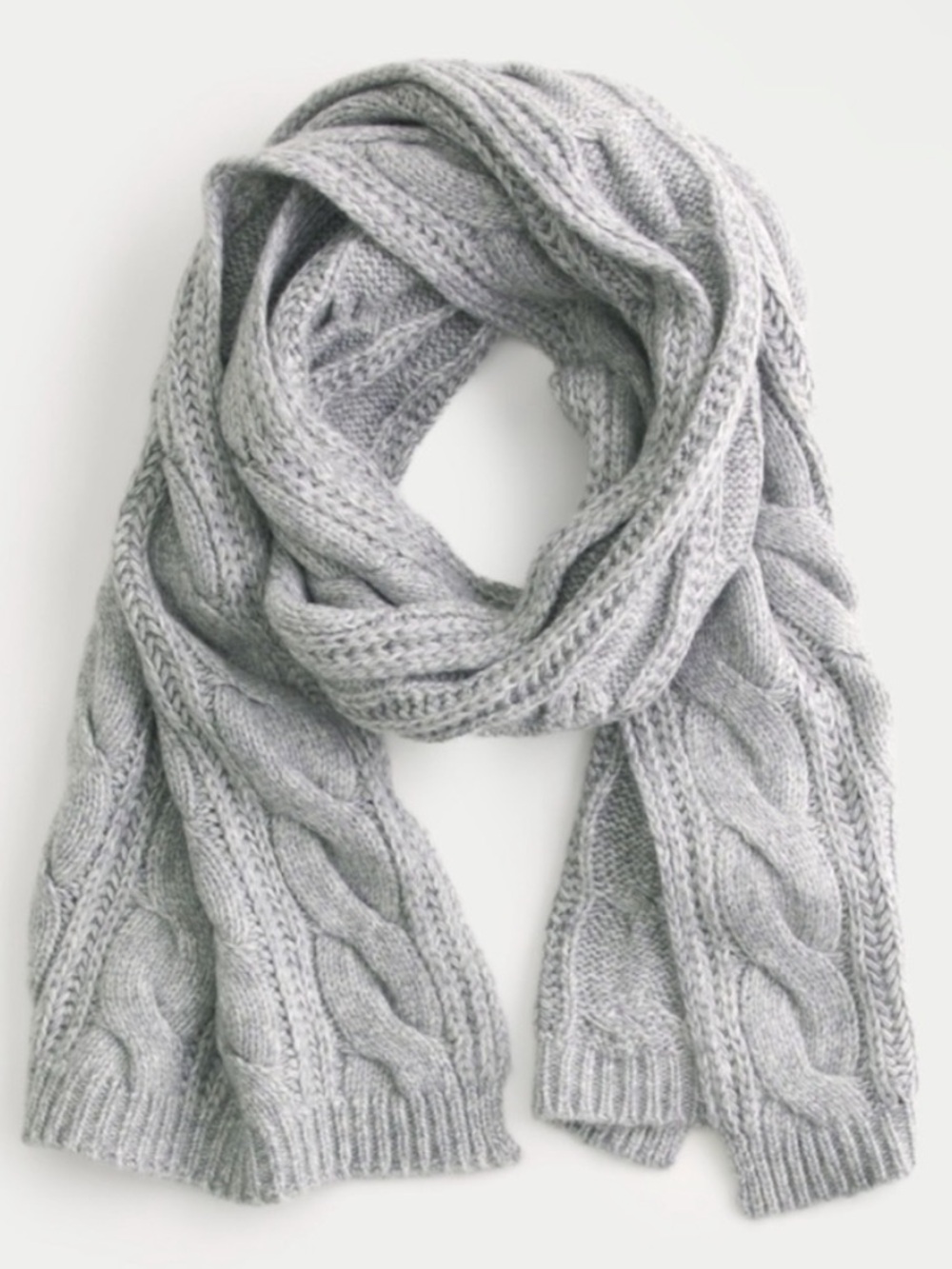 Hollister Cozy Cable Knit Scarf - Heather Gray